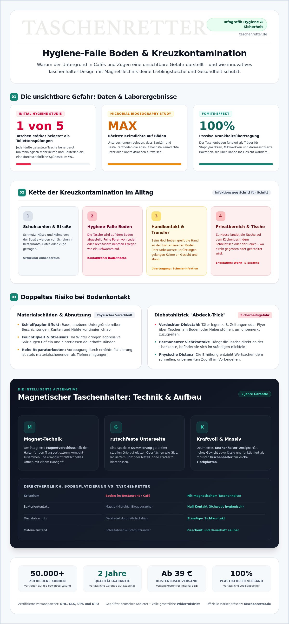 Handtaschenboden sauber halten