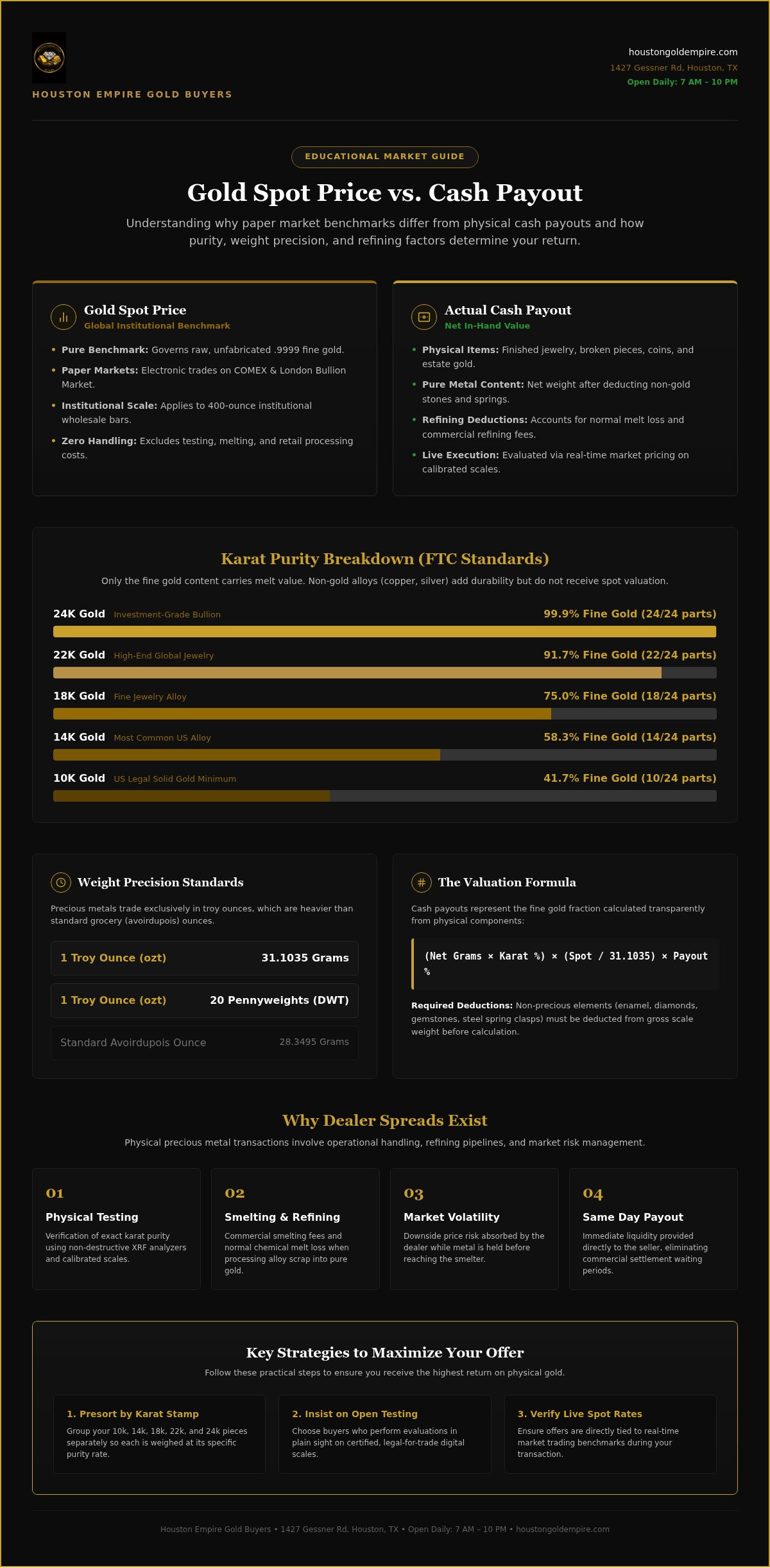 Understanding gold spot price vs payout