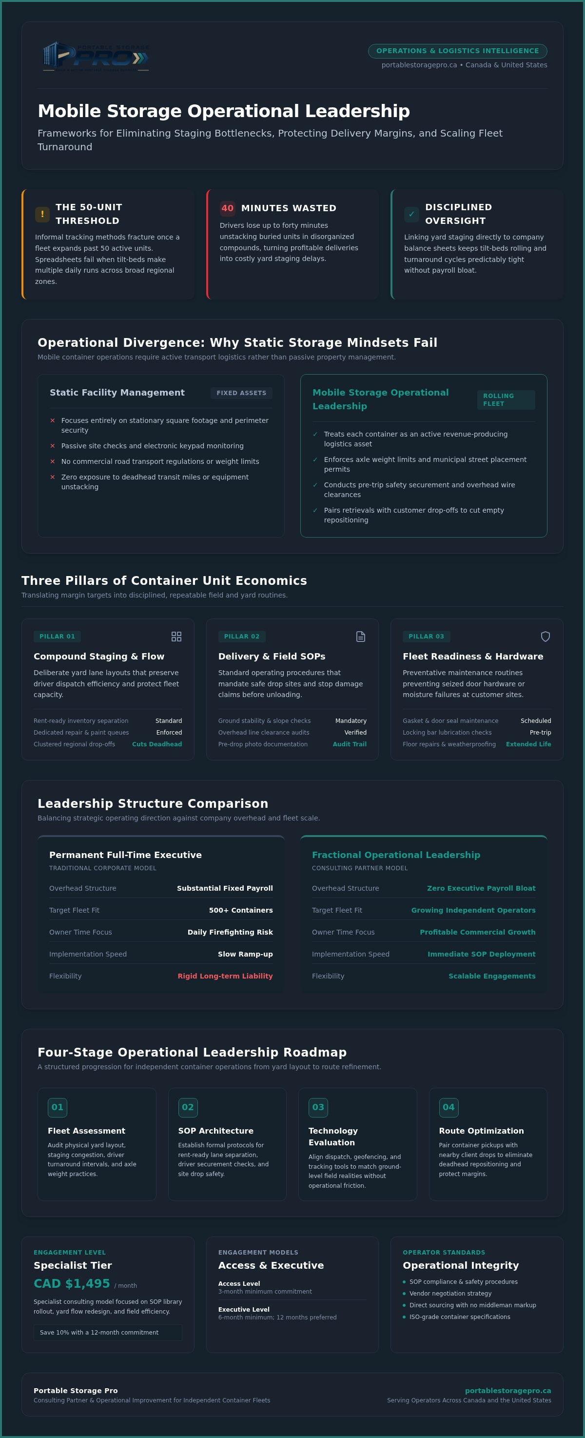 Mobile storage operational leadership
