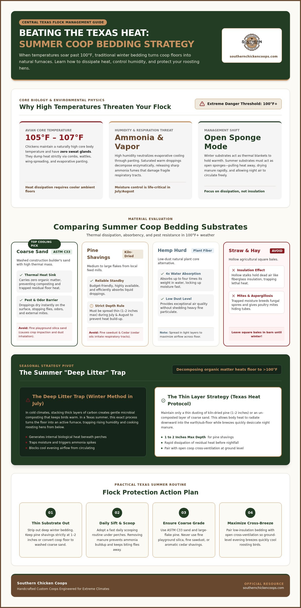 Best bedding for chickens in Texas summer