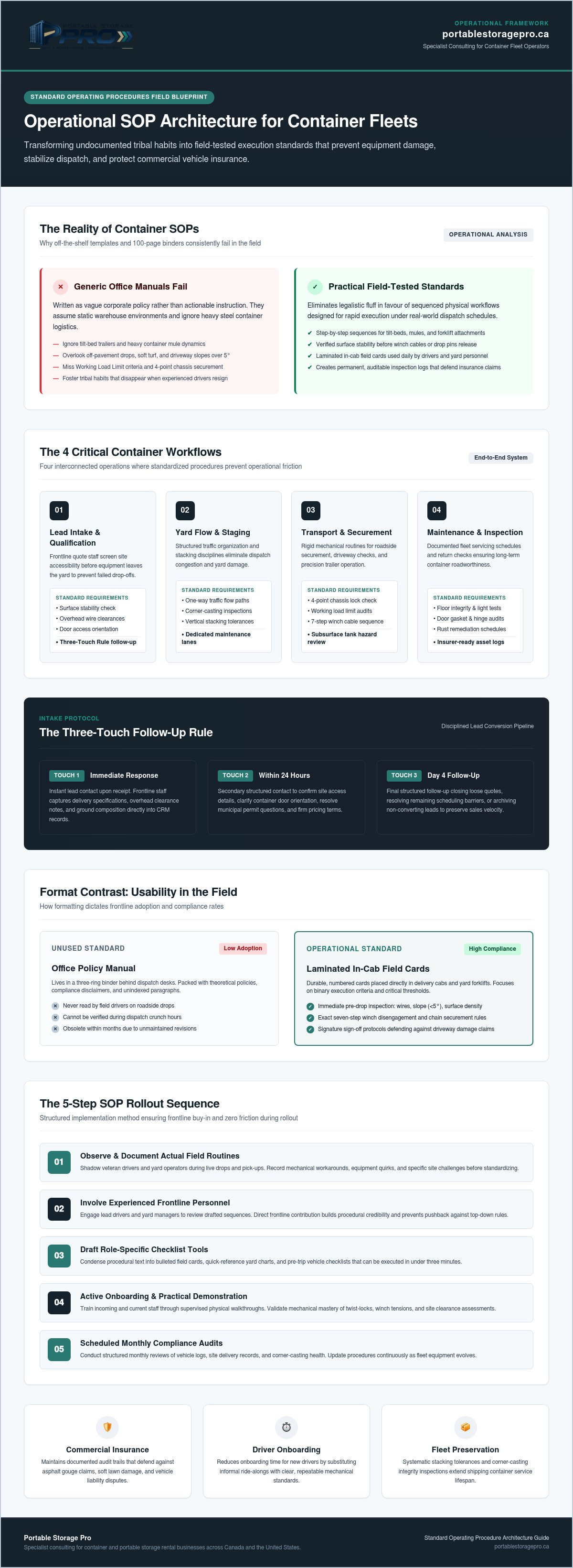 Storage business SOP development
