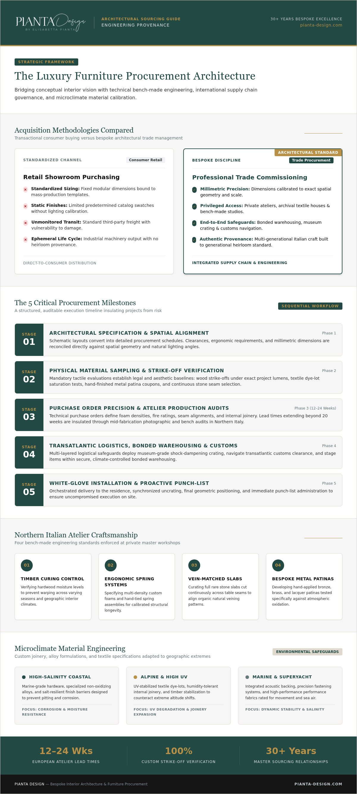 Luxury furniture procurement process