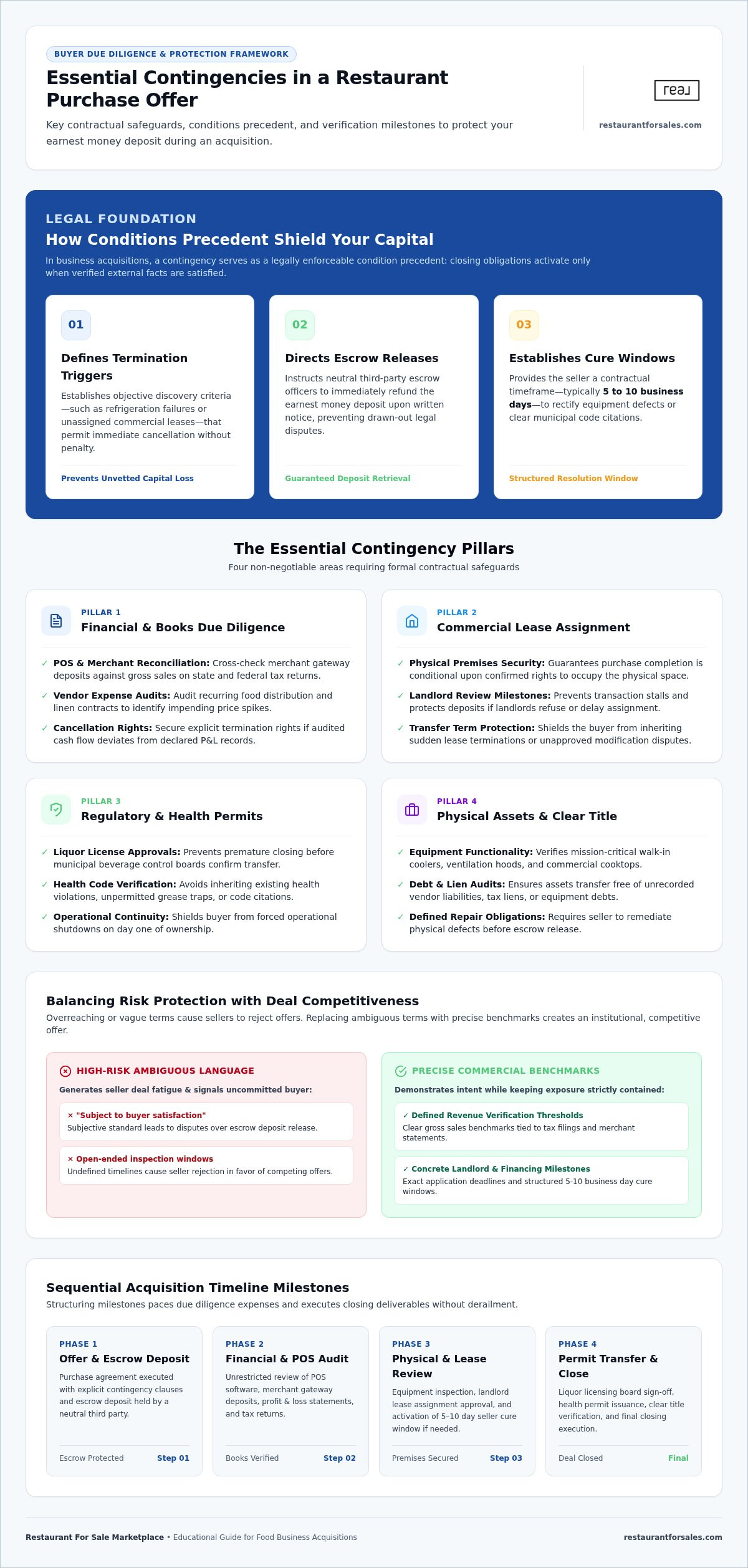 Common contingencies in a restaurant purchase offer