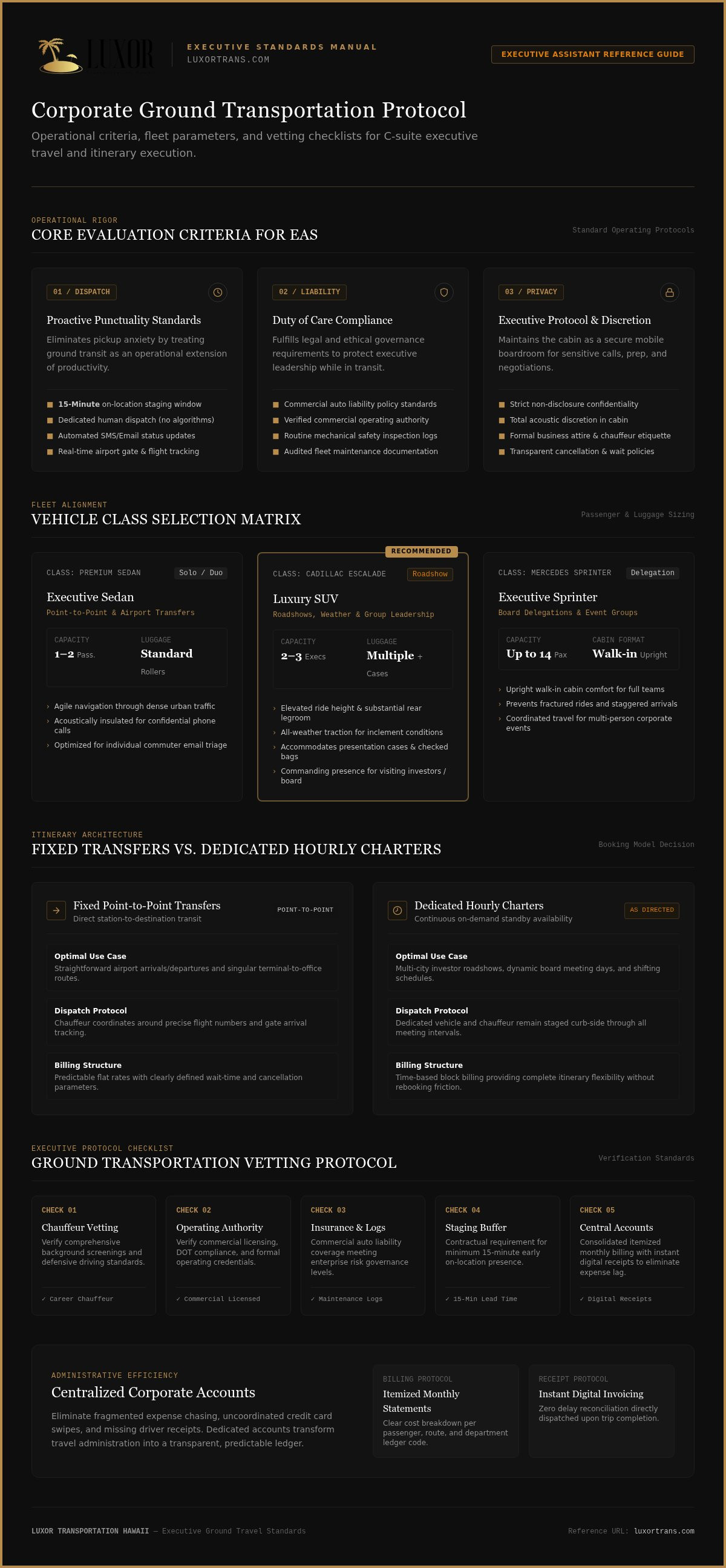 Executive assistant guide to booking corporate car service