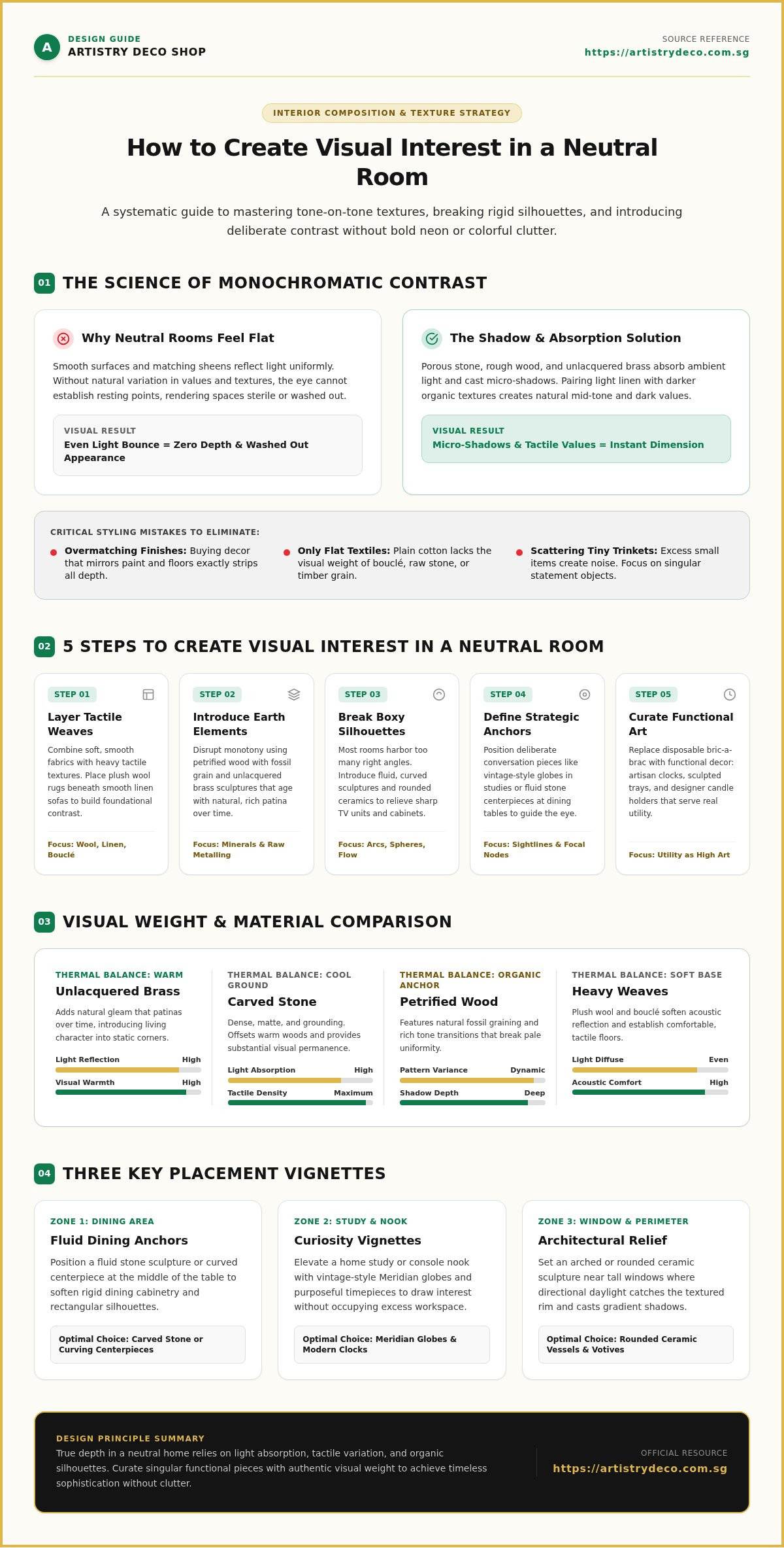 How to create visual interest in a neutral room