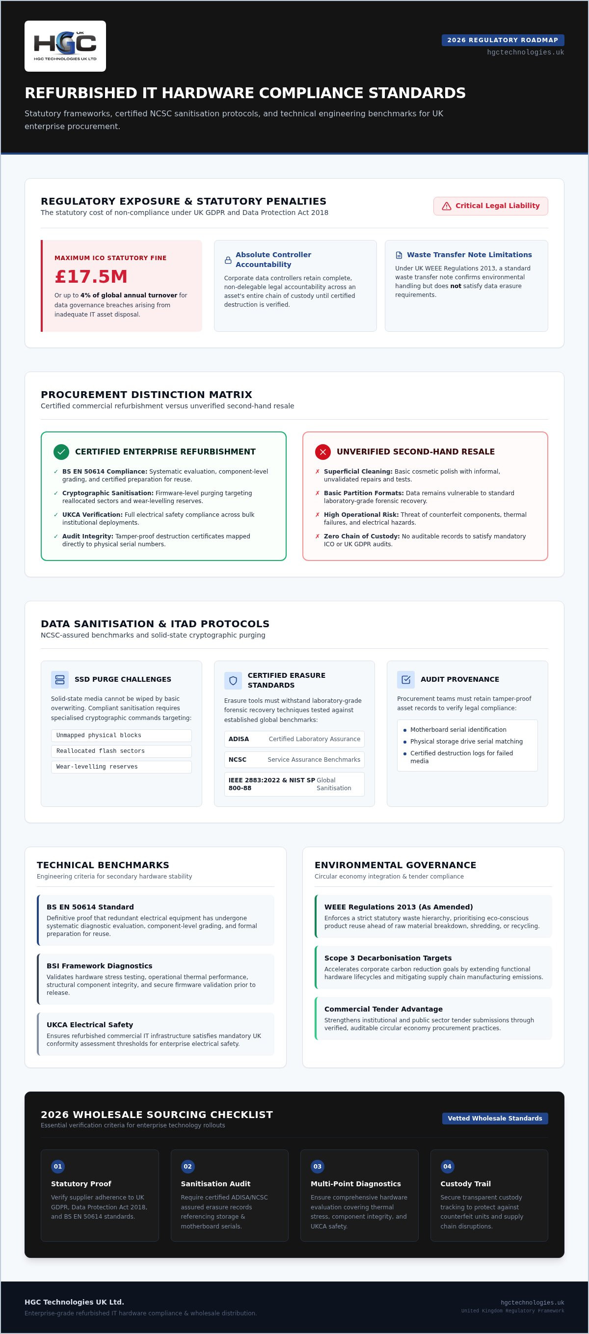 Refurbished IT hardware compliance standards UK