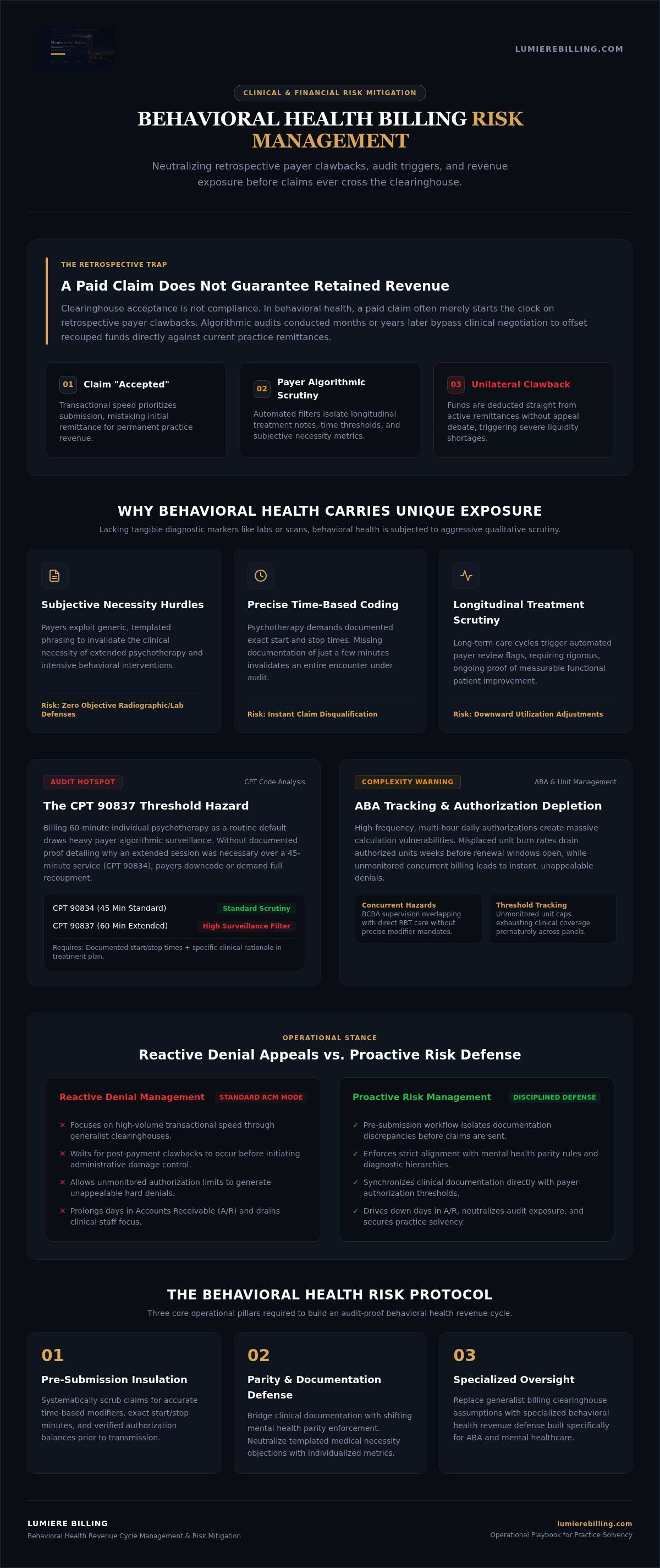 Risk management behavioral health billing