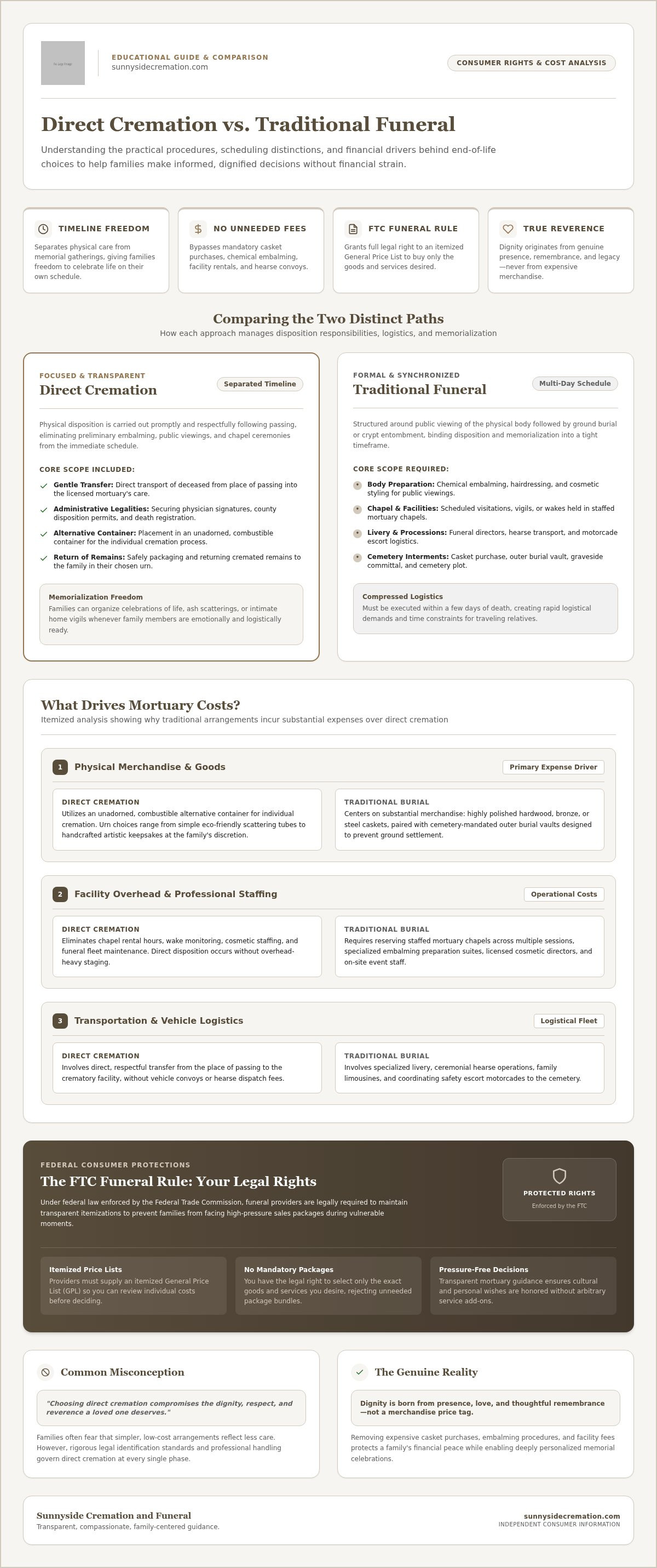 Direct cremation vs traditional funeral costs