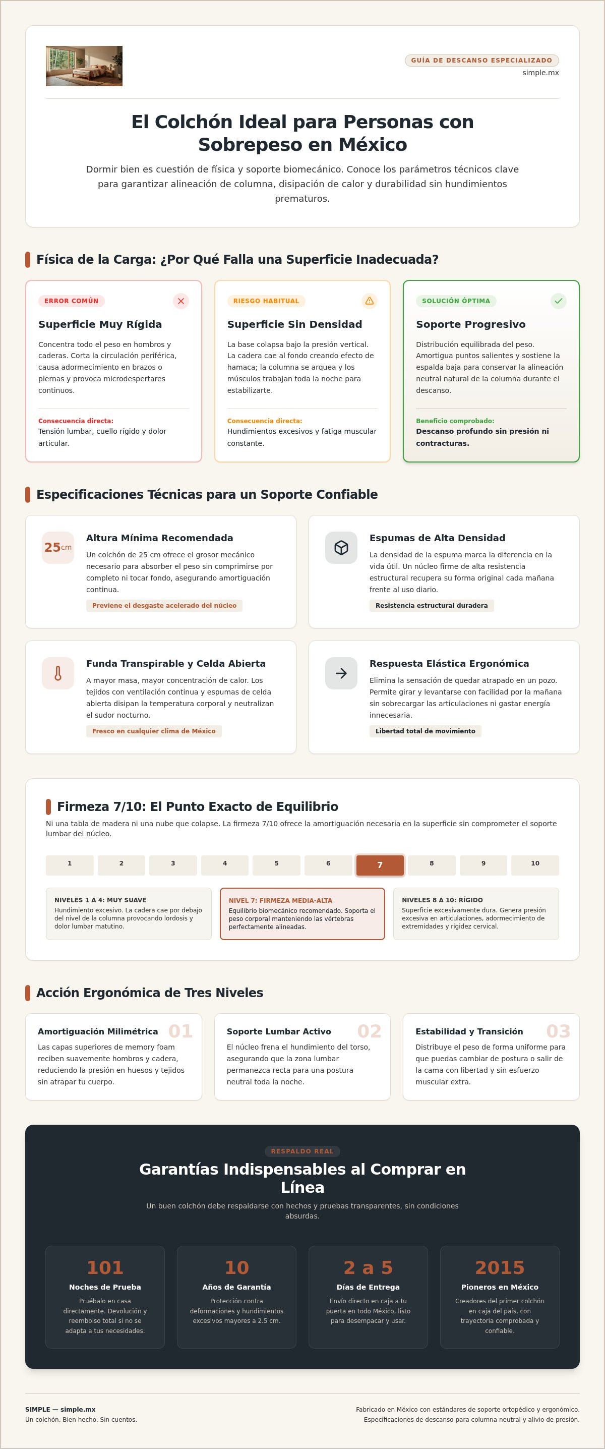Mejor colchón para personas con sobrepeso en méxico