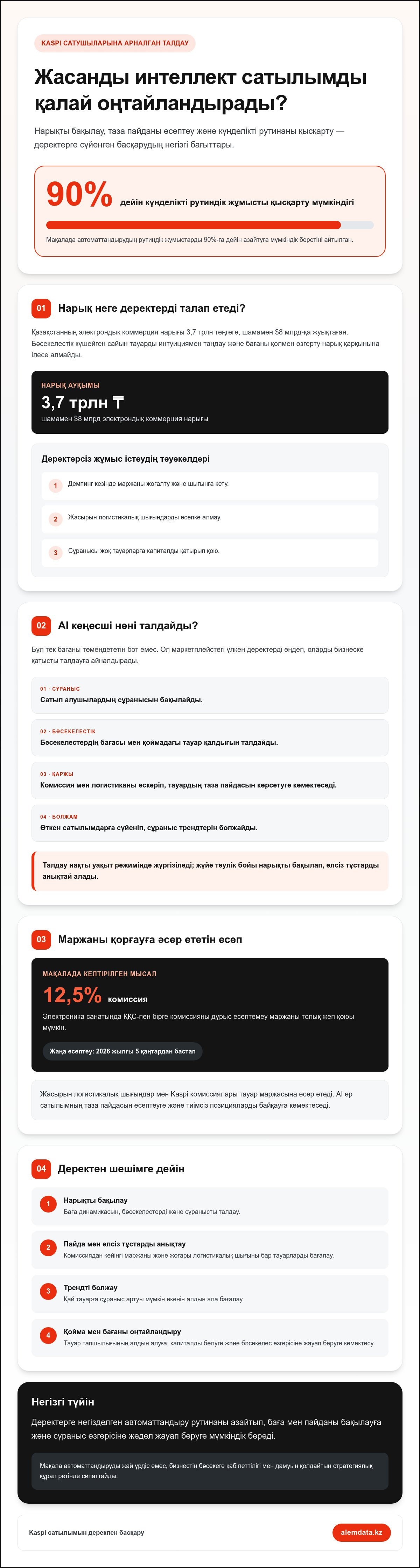 Kaspi сатушыларына арналған AI кеңесші