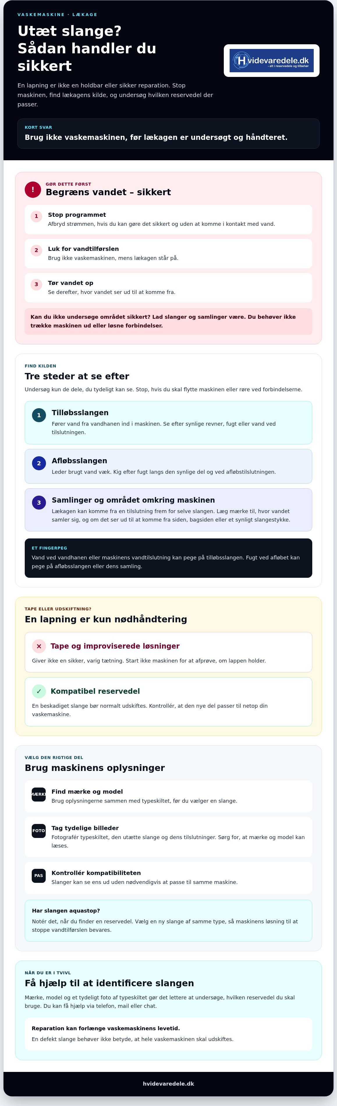 Kan man lappe en utæt slange på vaskemaskine midlertidigt