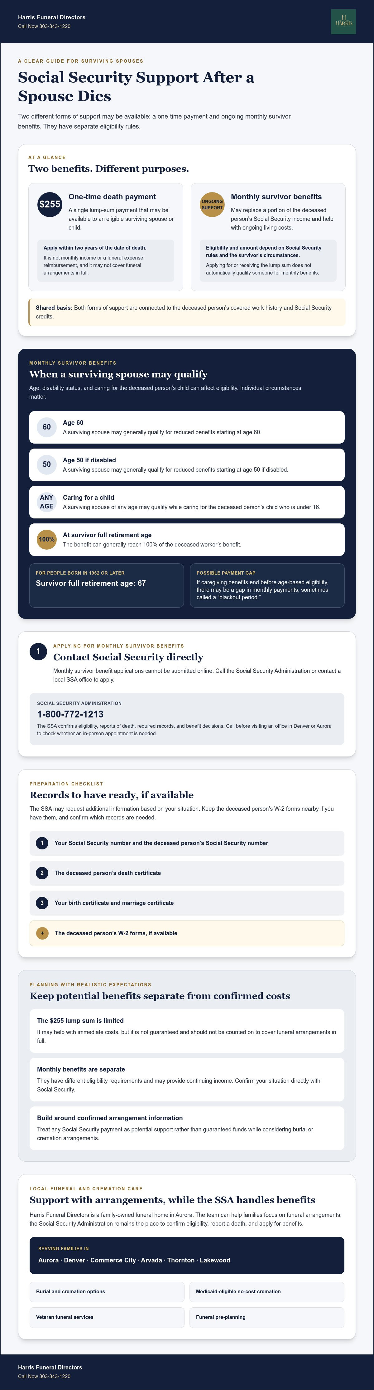 Social security death benefits for spouse