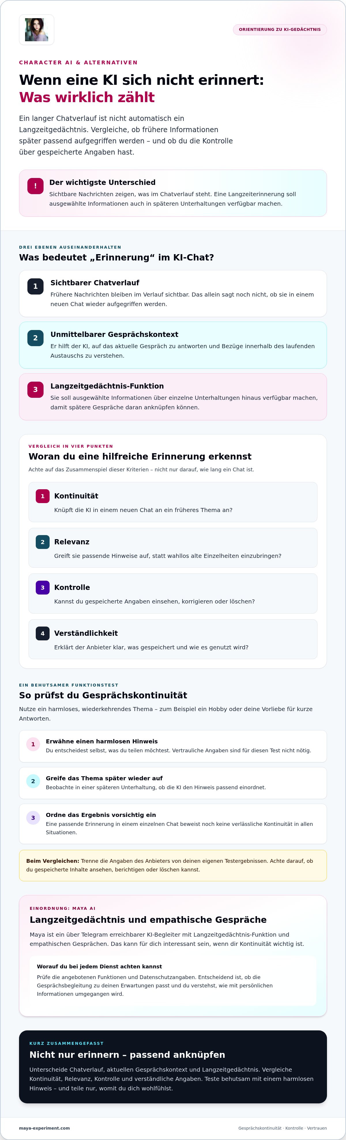 Character AI Gedächtnisprobleme gelöst Alternative