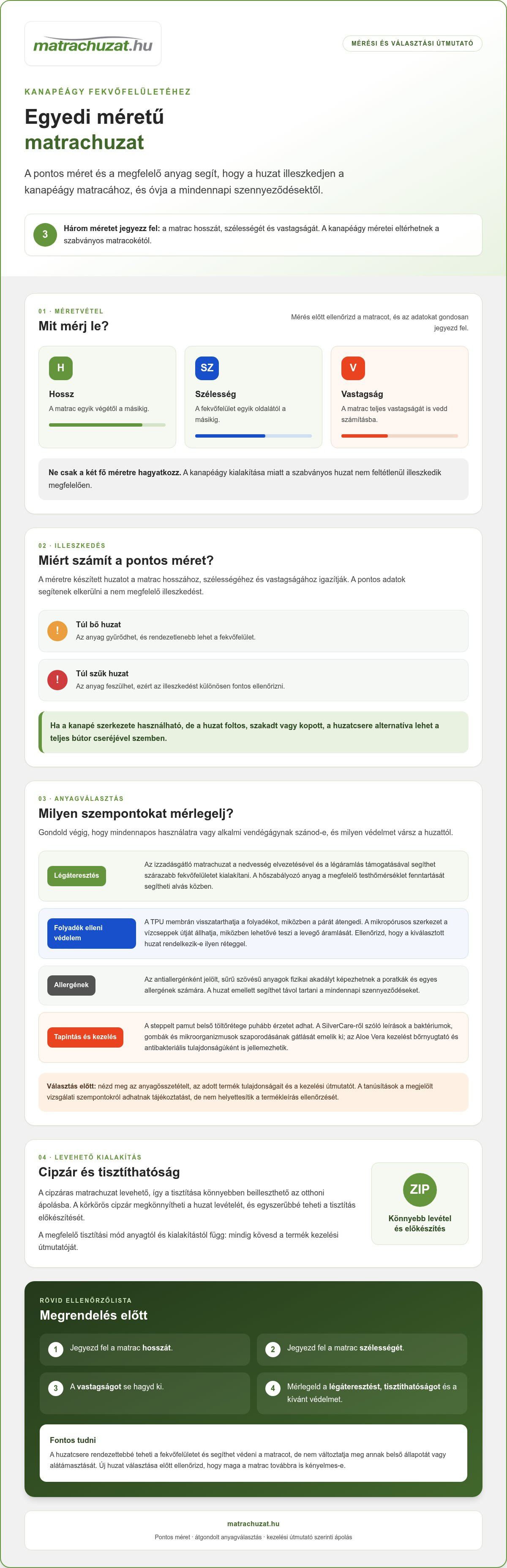 Kanapéágy matrachuzat méretre