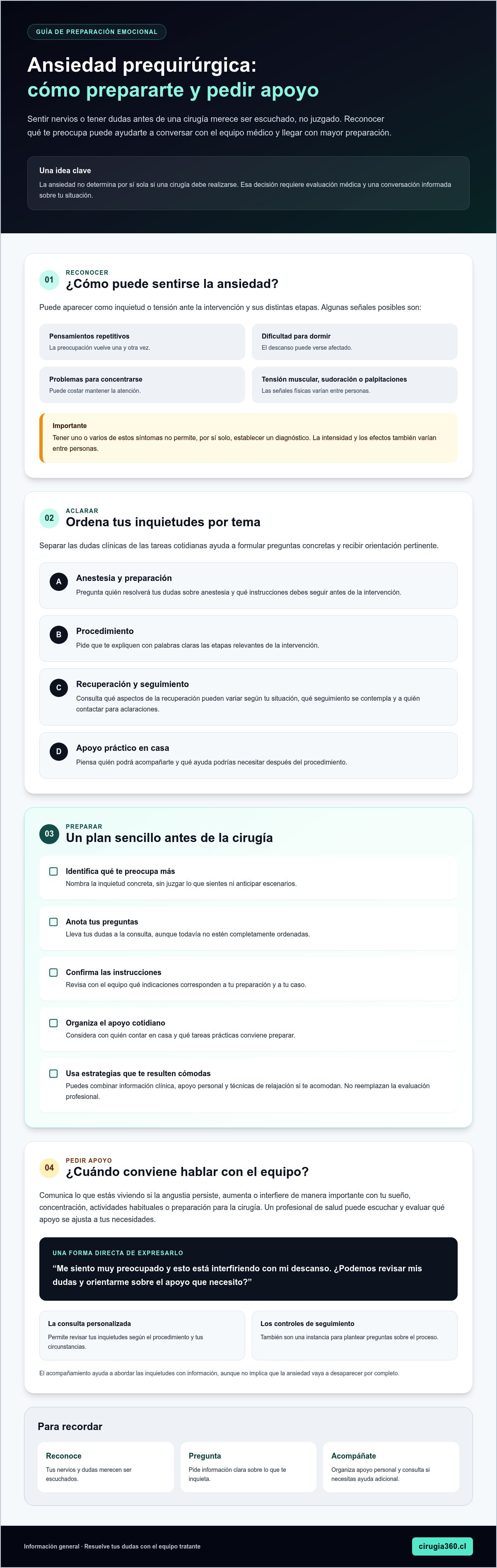 Cómo manejar la ansiedad pre-quirúrgica
