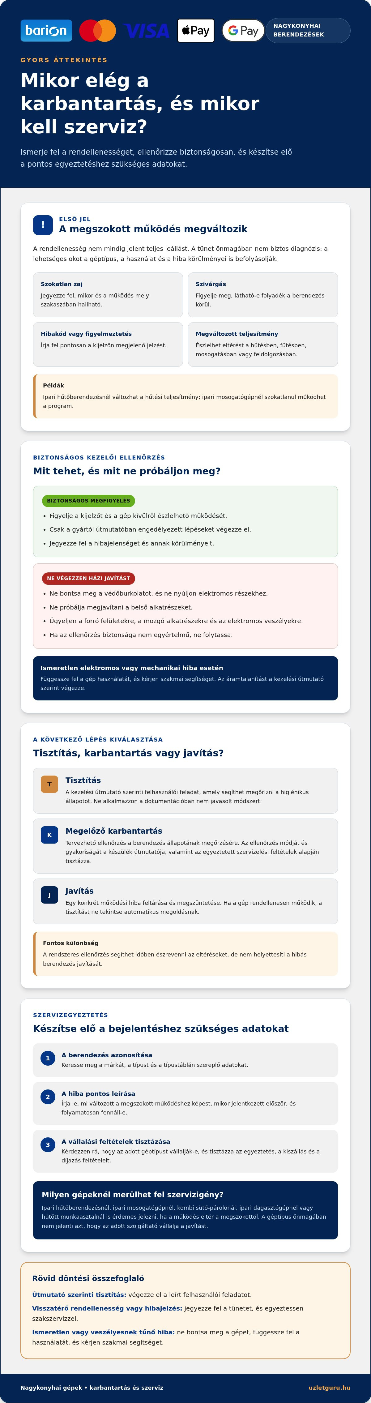 Nagykonyhai gép szerviz