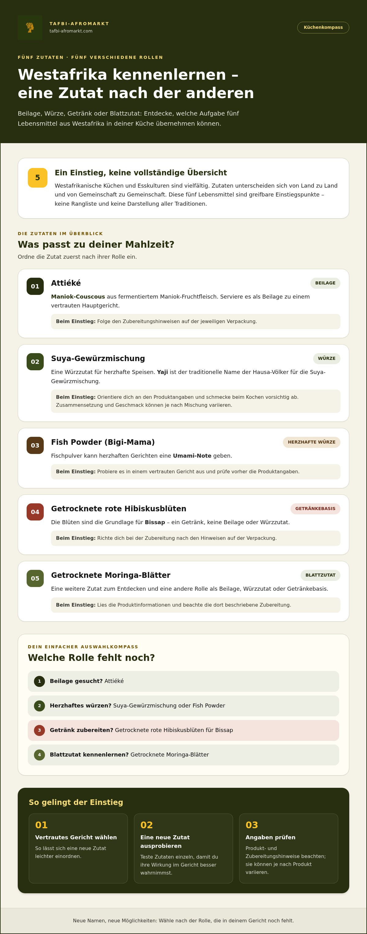 Lebensmittel aus Westafrika