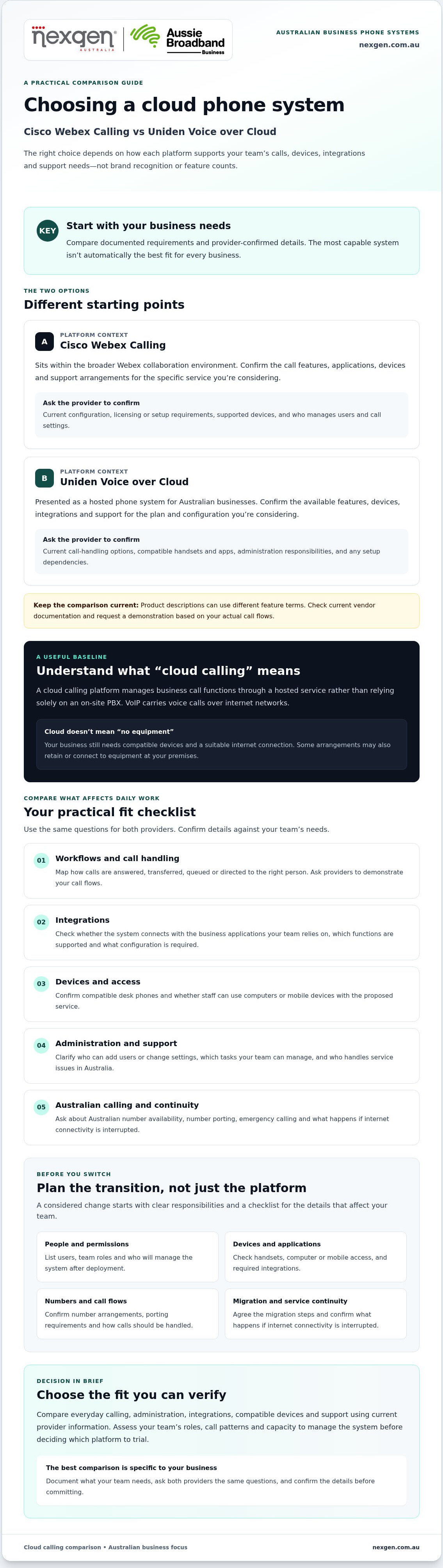 Cisco webex calling vs uniden voice over cloud