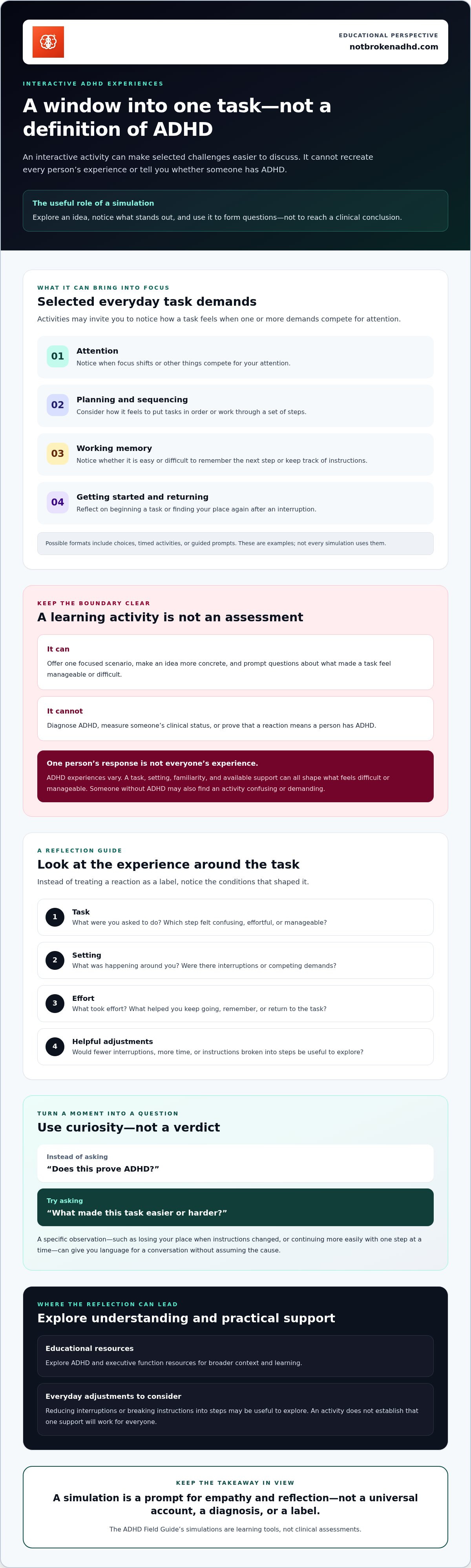 Interactive ADHD experience