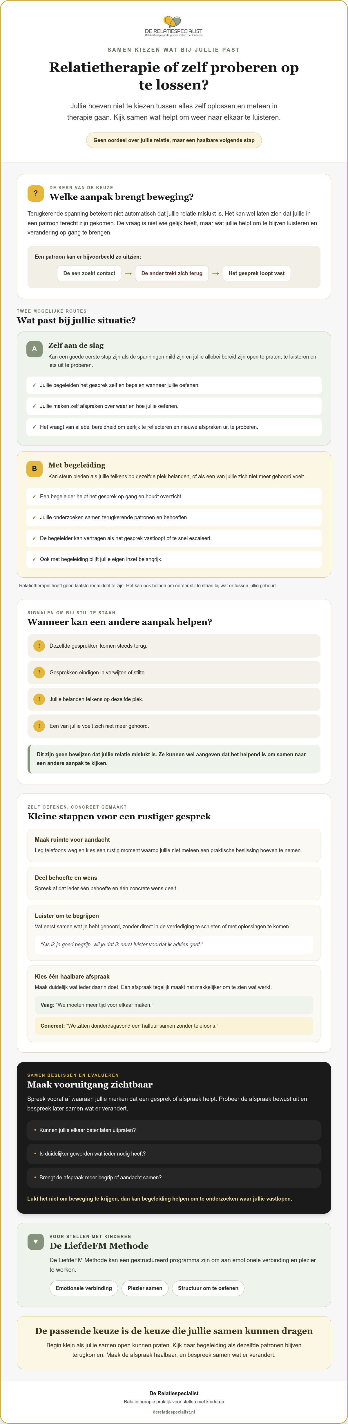 Relatietherapie of zelf proberen op te lossen
