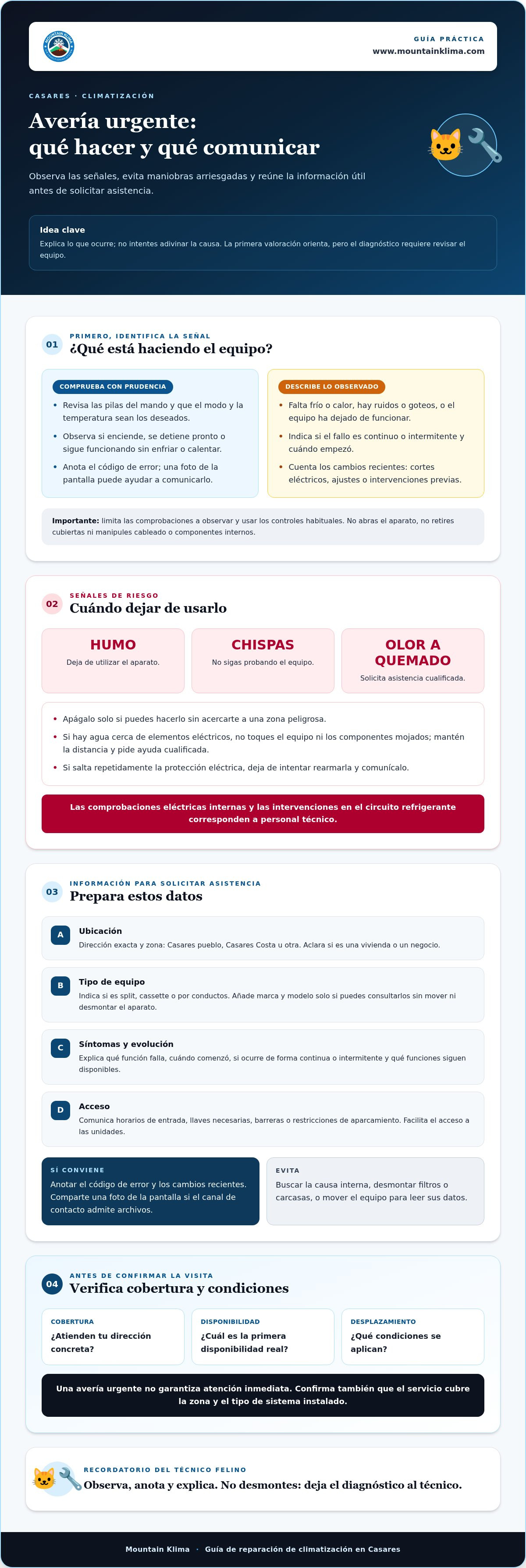 Reparación urgente de climatización en Casares