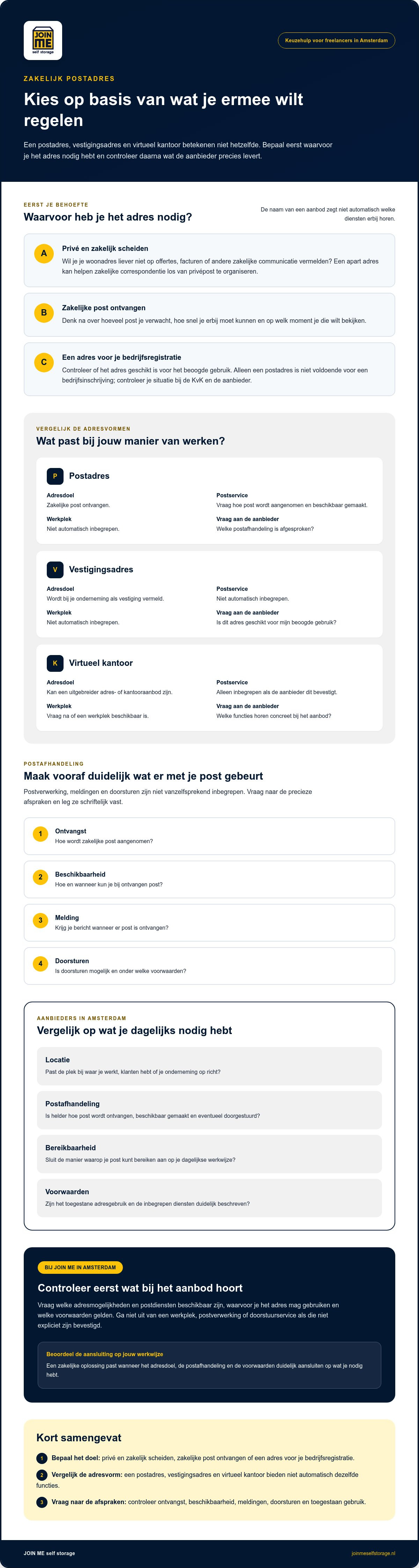 Zakelijk postadres voor freelancers