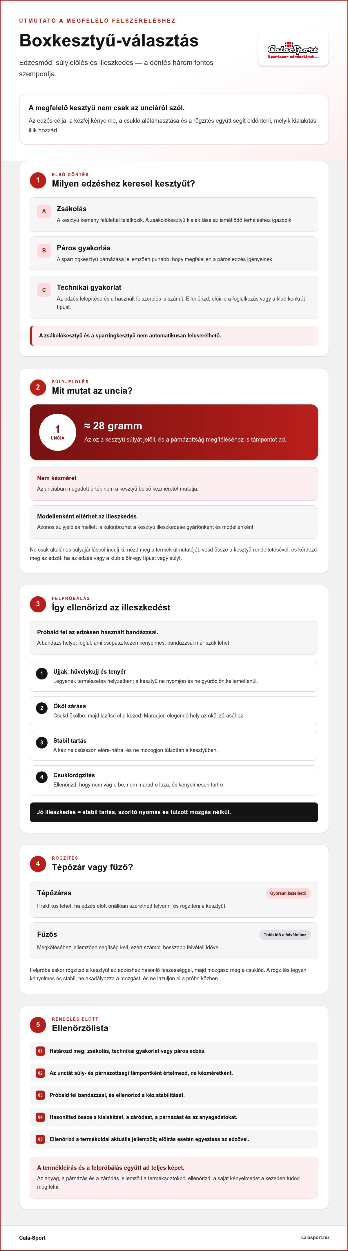 Boxkesztyű választás