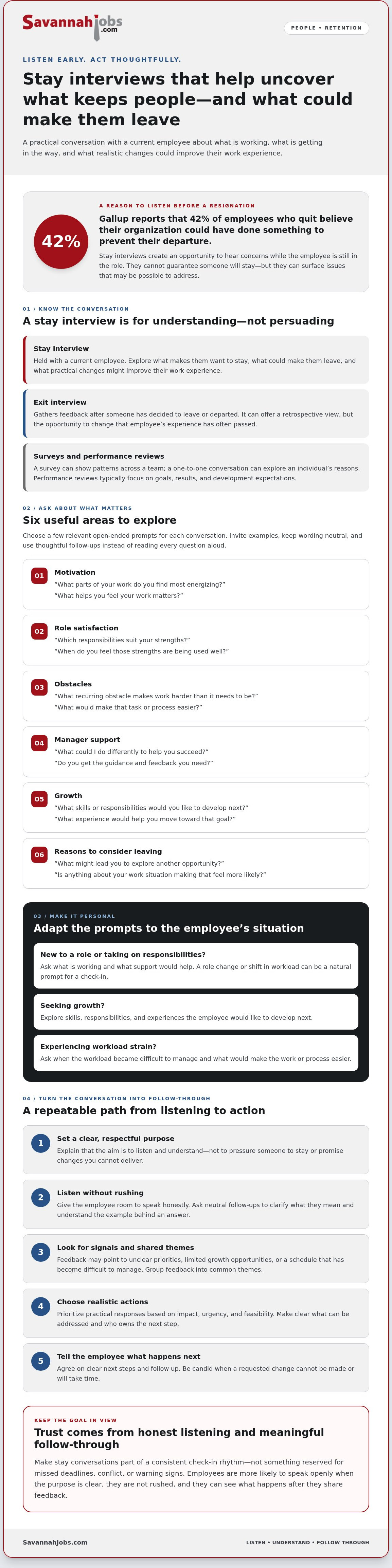 Stay interview questions to improve retention