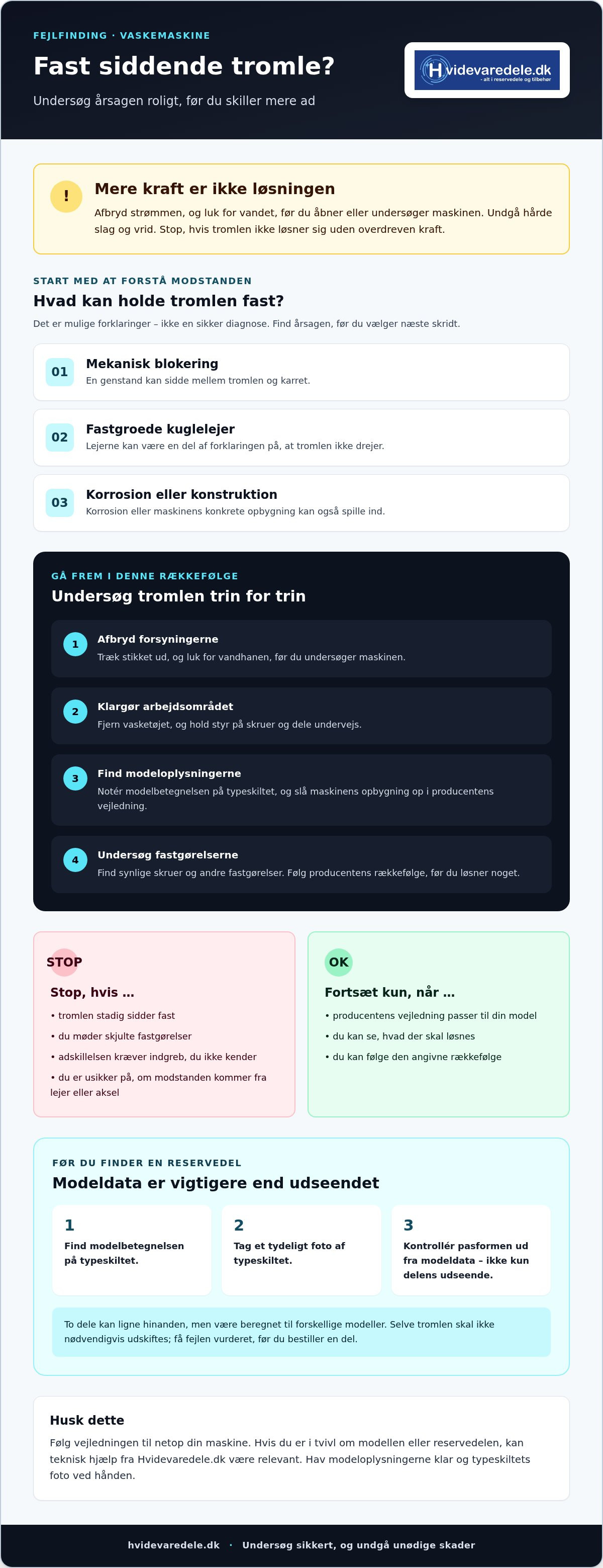 Hvordan man afmonterer en fastsiddende vaskemaskinetromle