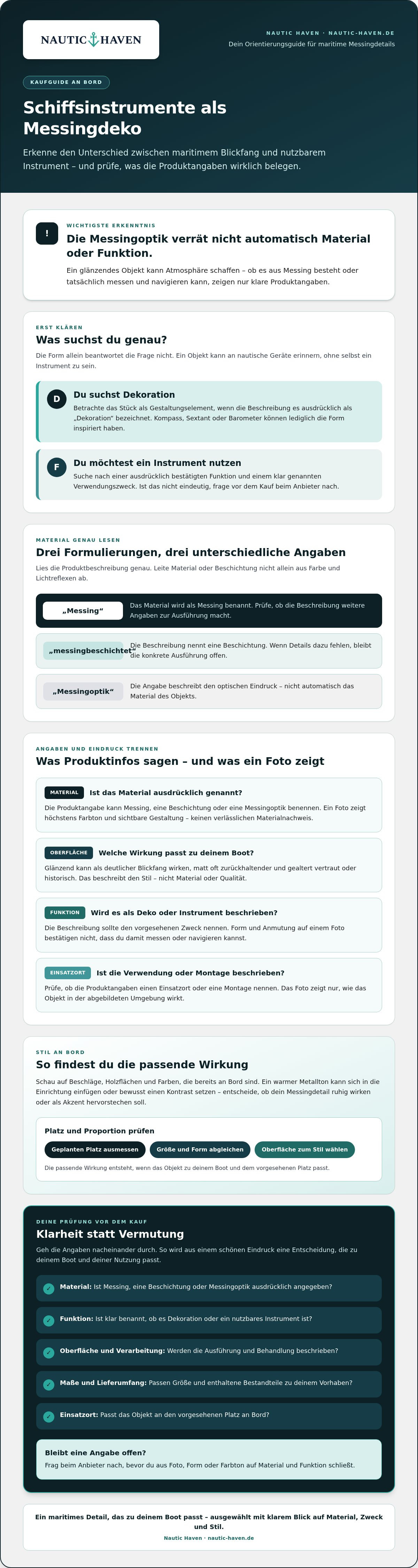 Schiffsinstrumente deko messing