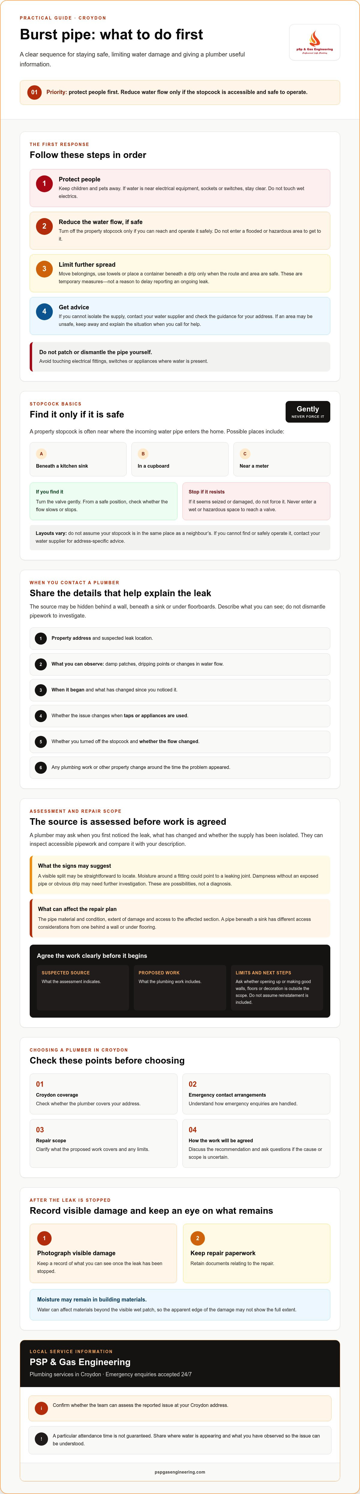 Burst pipe repair Croydon