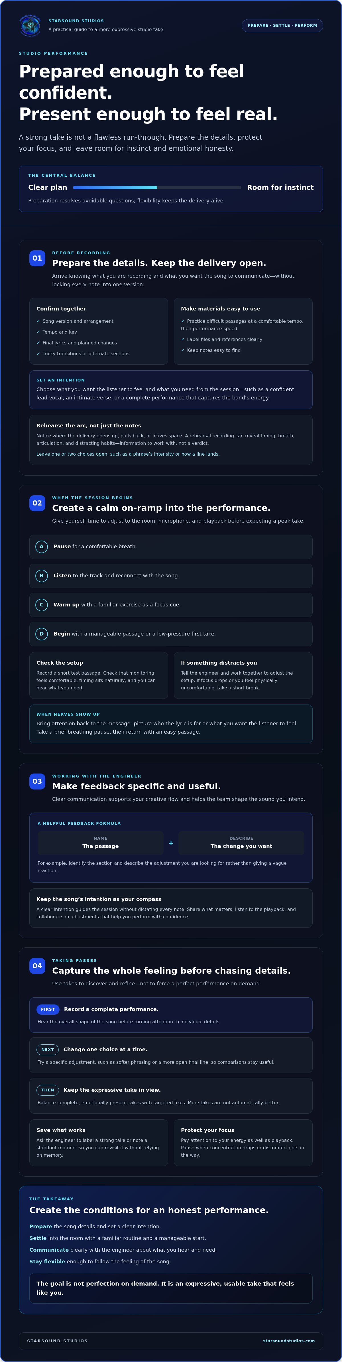 How to get the best performance in the studio
