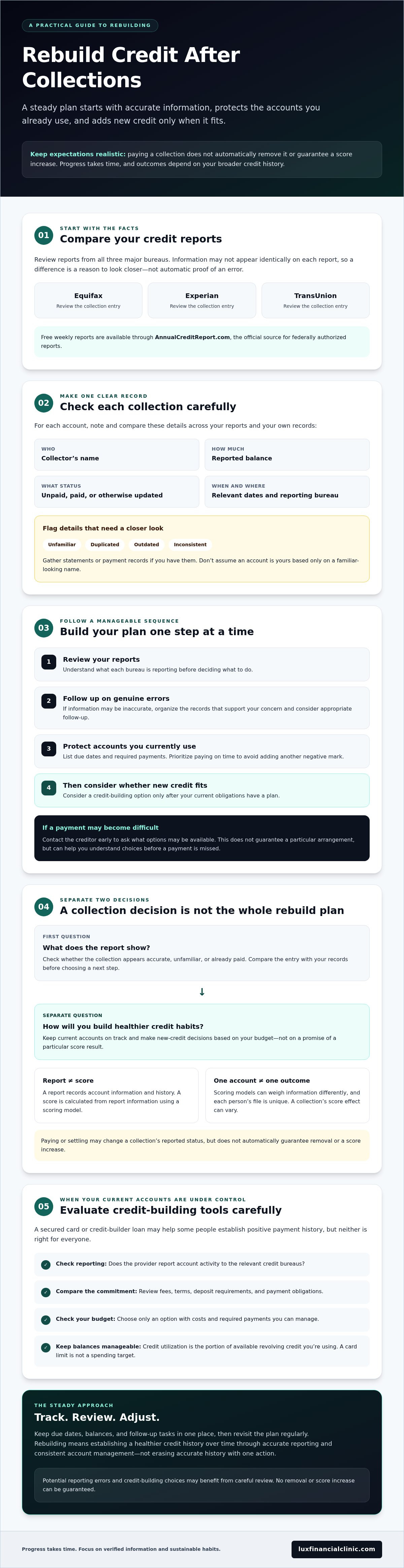 Rebuild credit after collections
