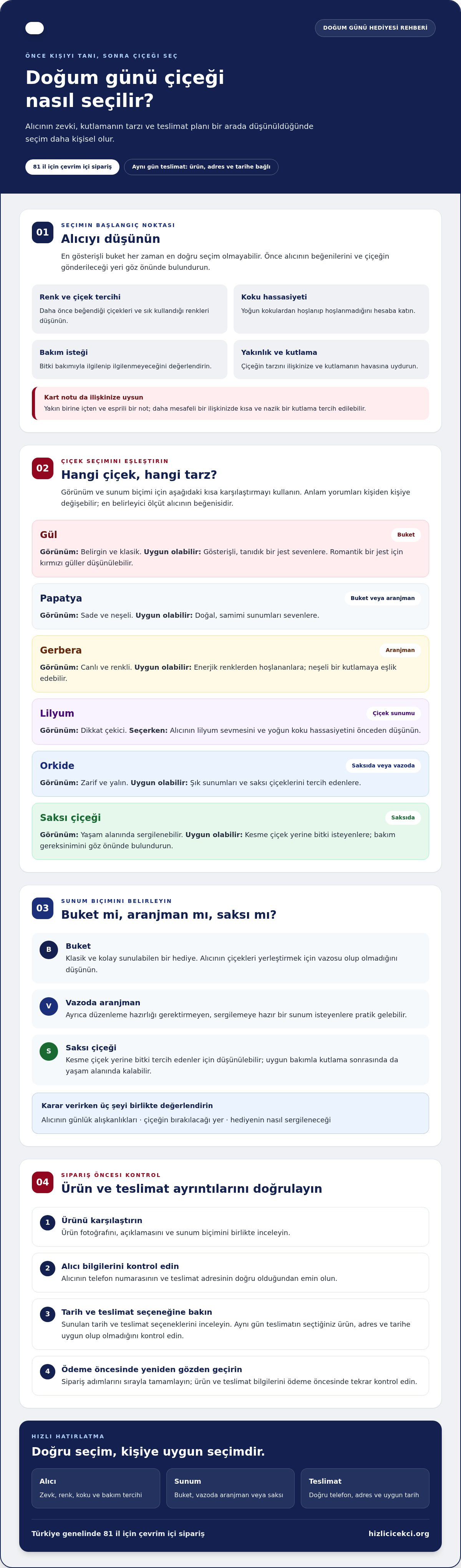 Doğum günü çiçeği siparişi