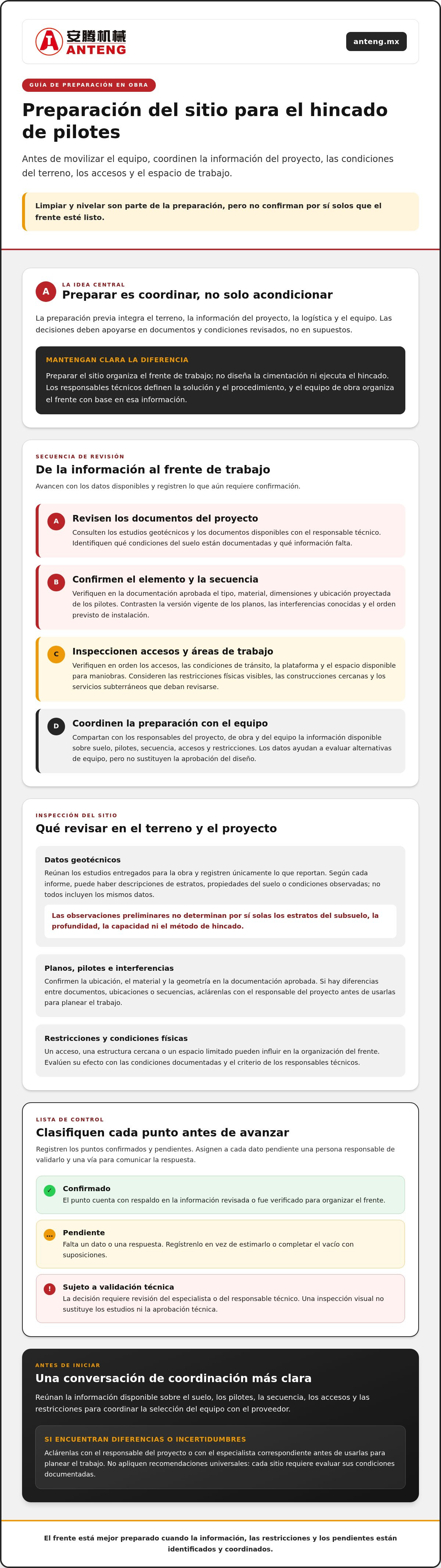 Cómo preparar un sitio para el hincado de pilotes