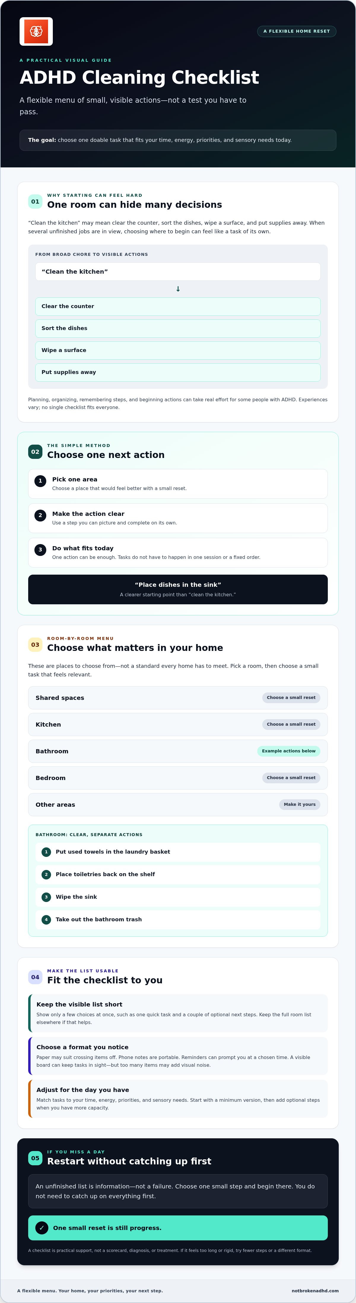 Adhd cleaning checklist