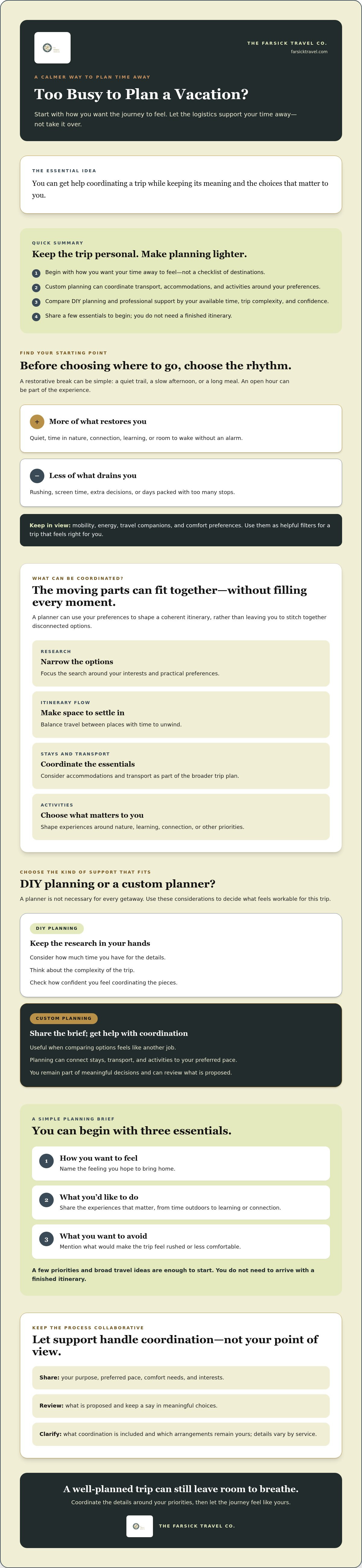Too busy to plan vacation