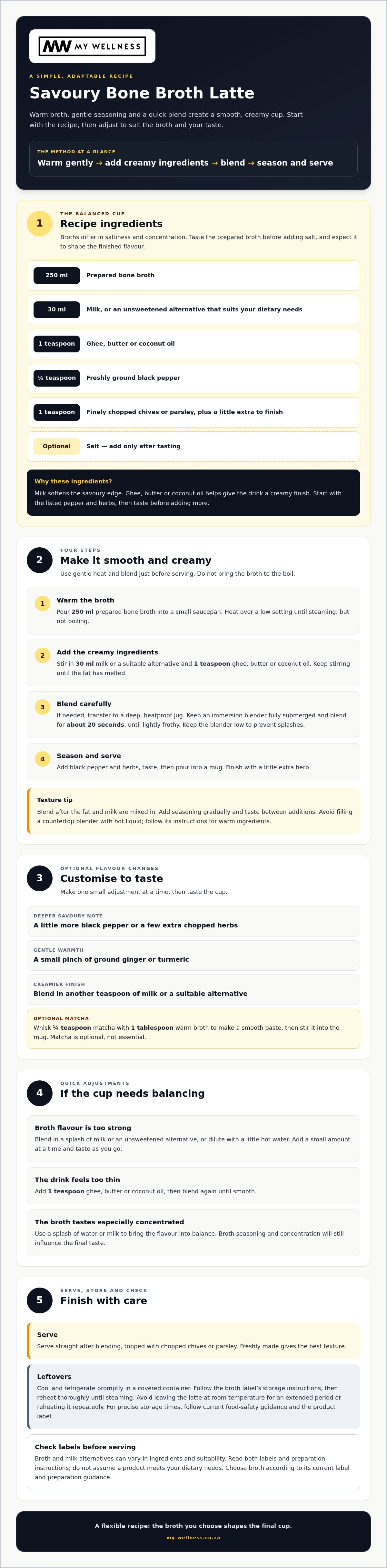Savoury bone broth latte recipe