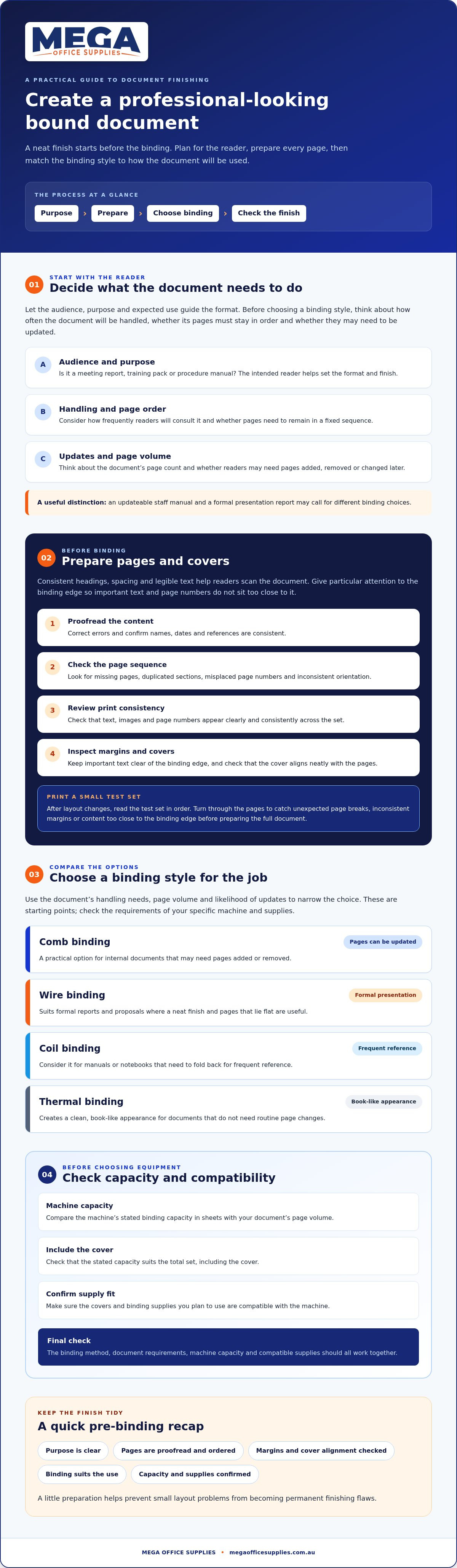 How to create a professional looking bound document