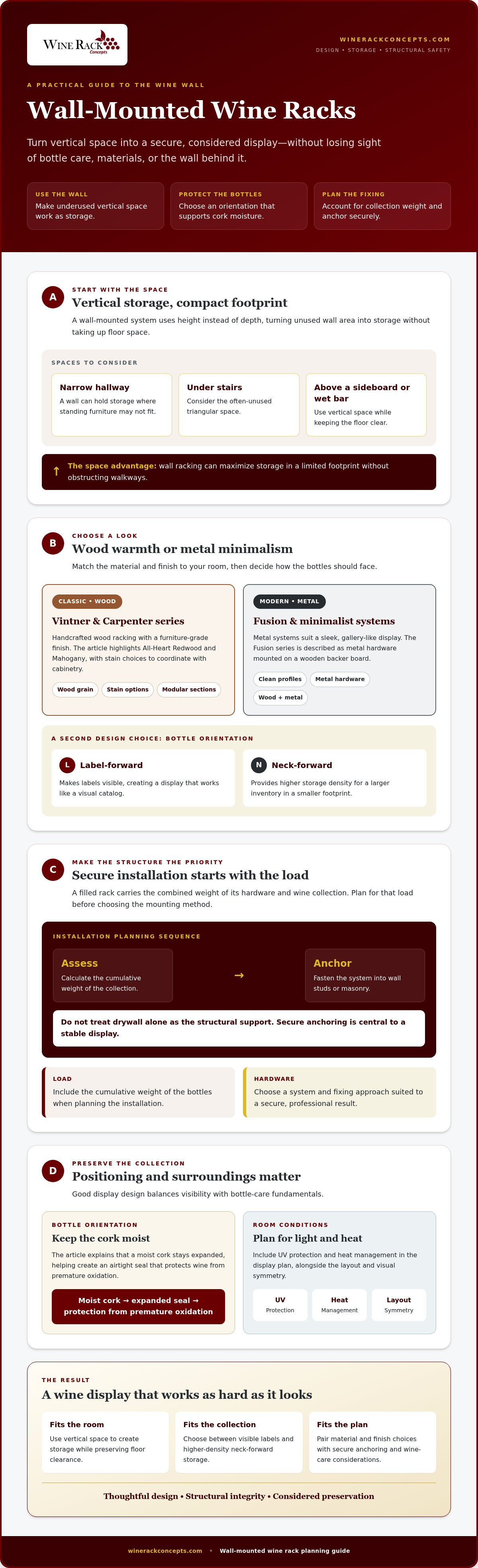 Wall mounted wine rack