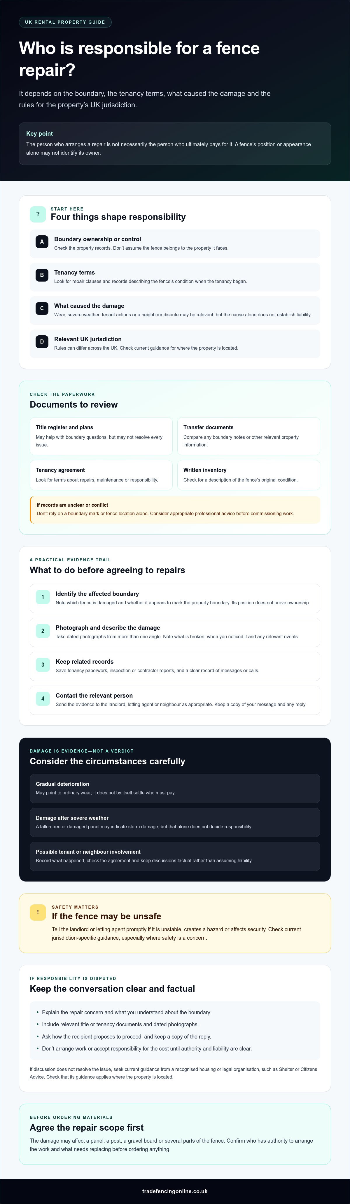 Landlord responsibility for fencing uk