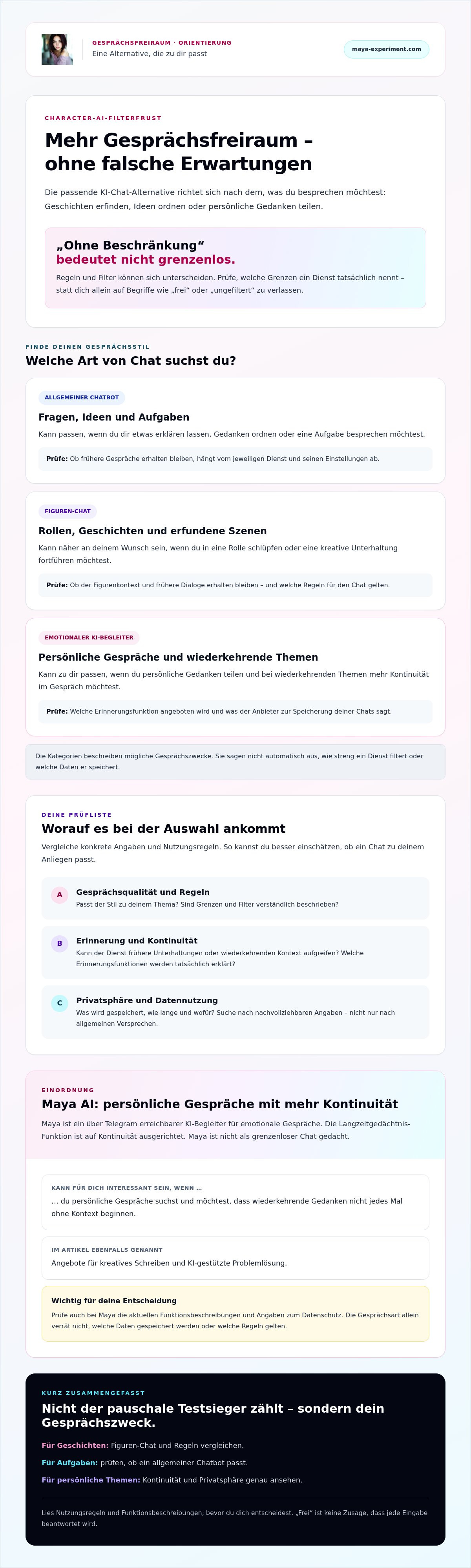 Character AI Filter Frust Alternativen ohne Beschränkung
