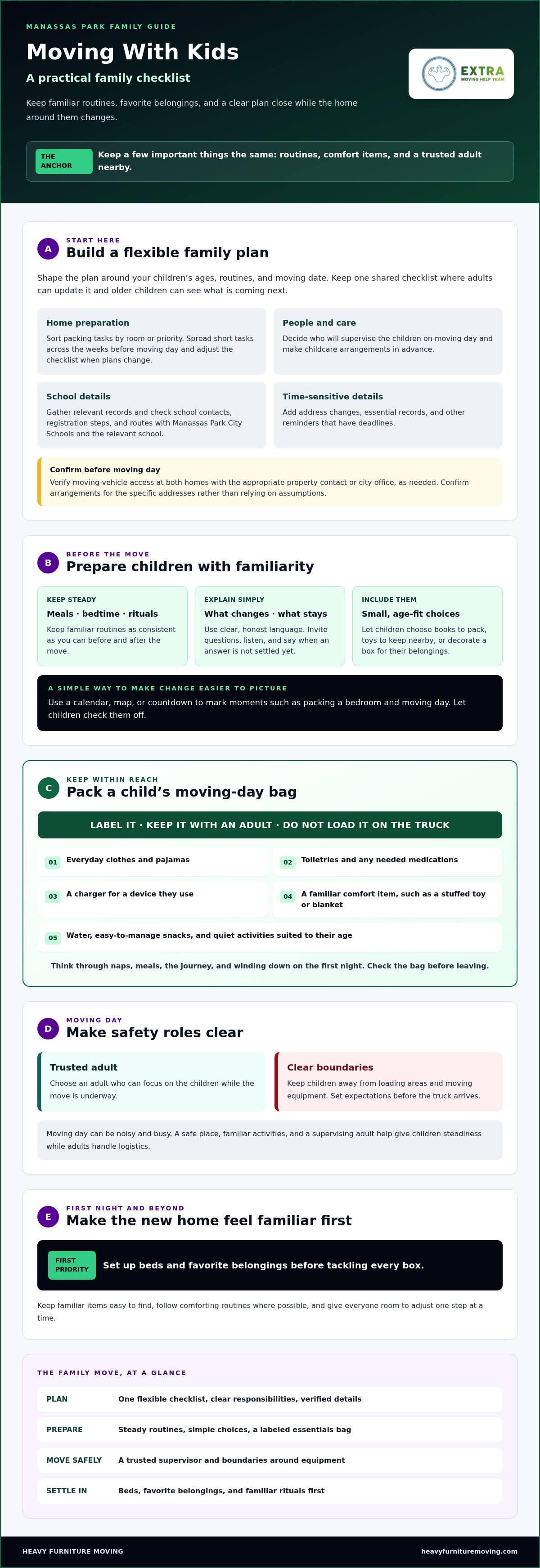 Moving with kids tips for Manassas Park families