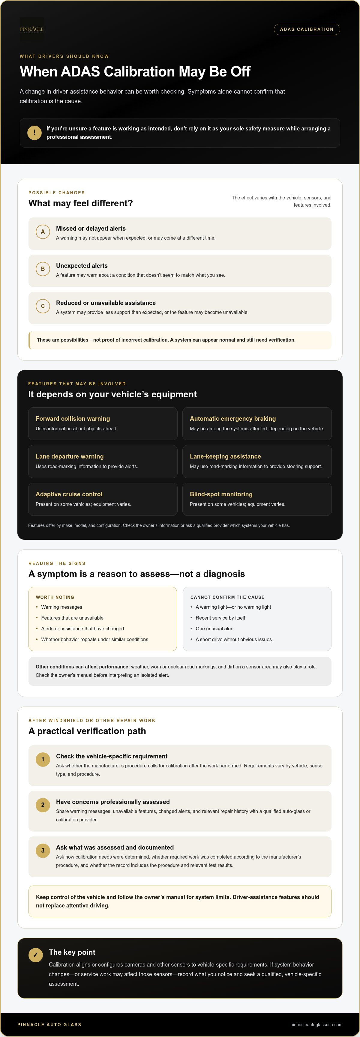 What happens if ADAS is not calibrated correctly
