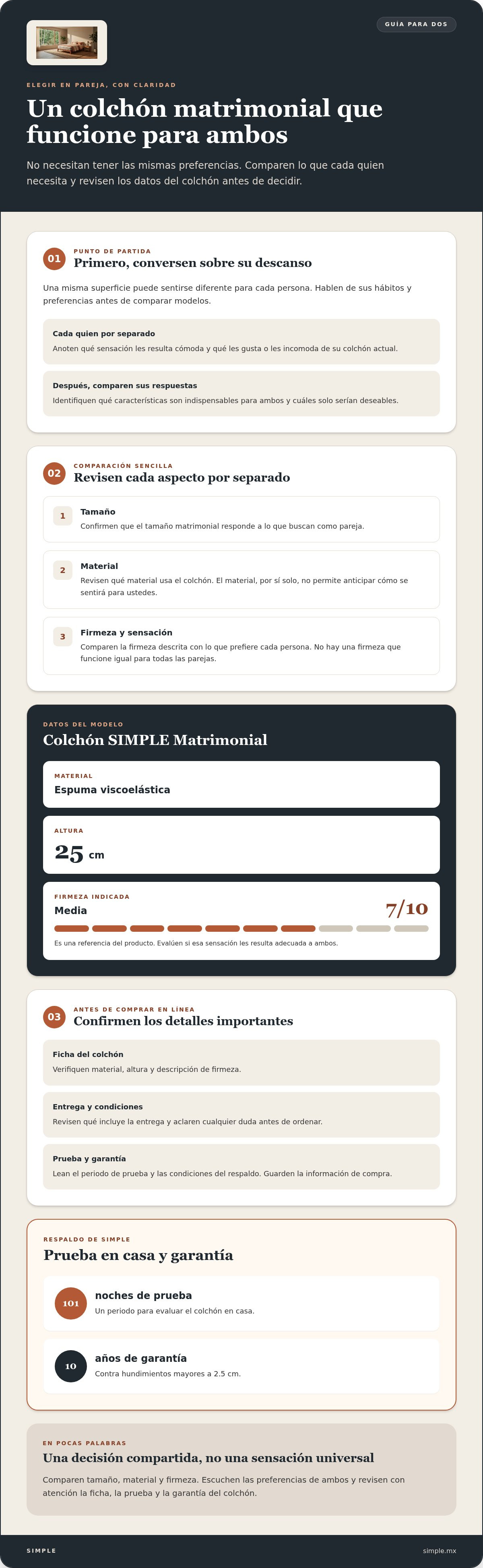 Colchón matrimonial para recién casados