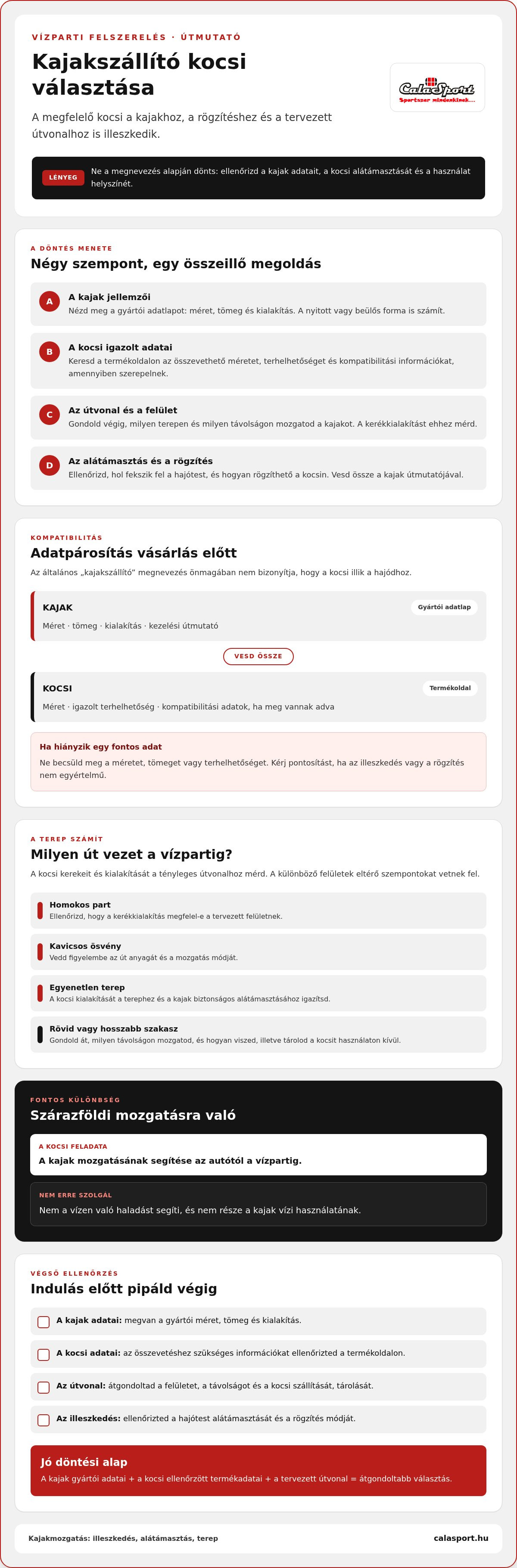 Kajakszállító kocsi választás