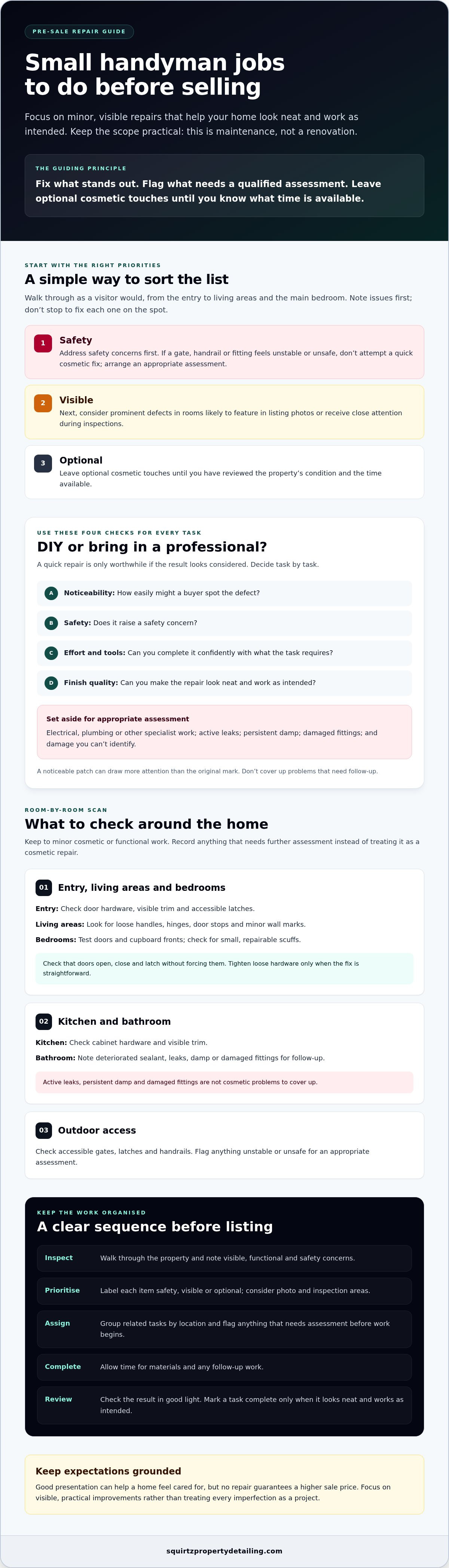 Small handyman jobs to do before selling