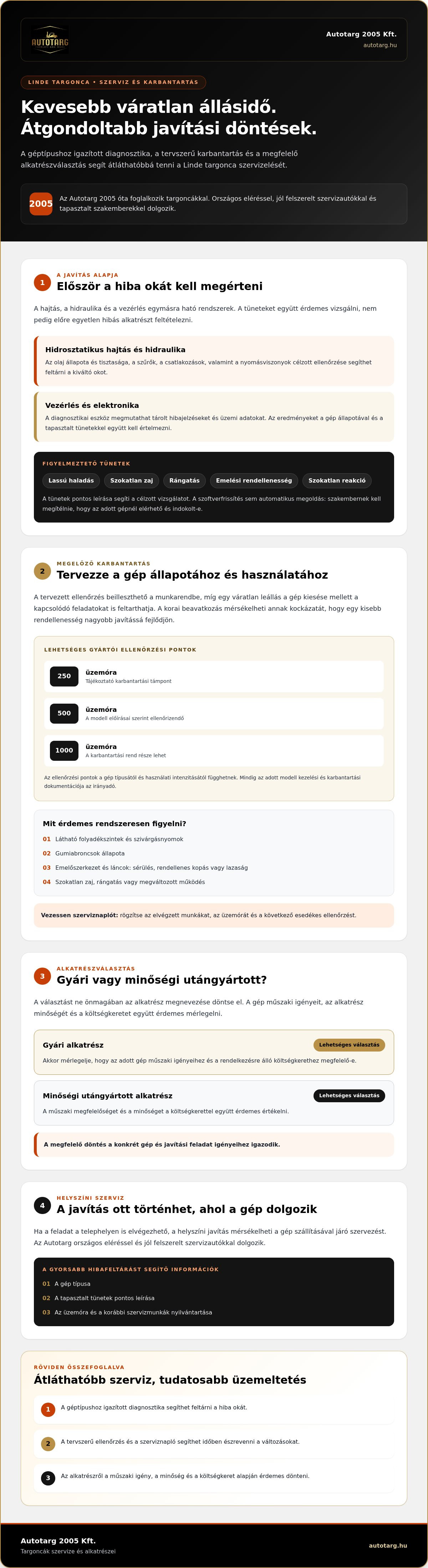 Linde targonca szerviz