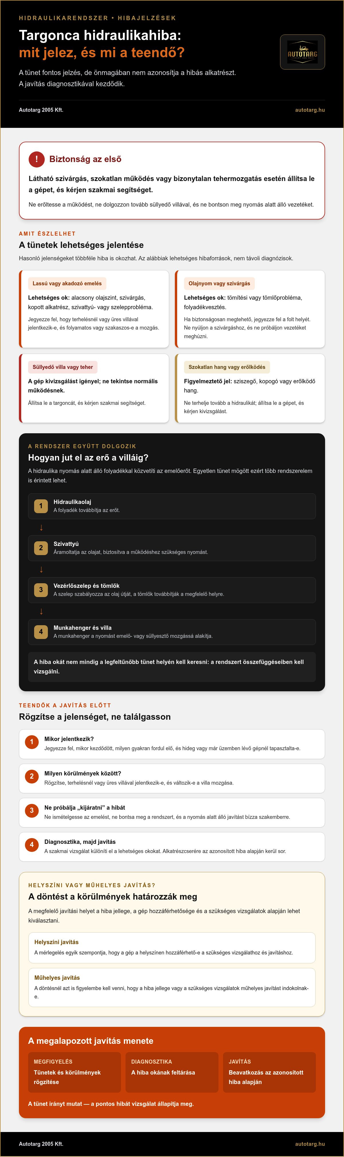 Targonca hidraulika javítás