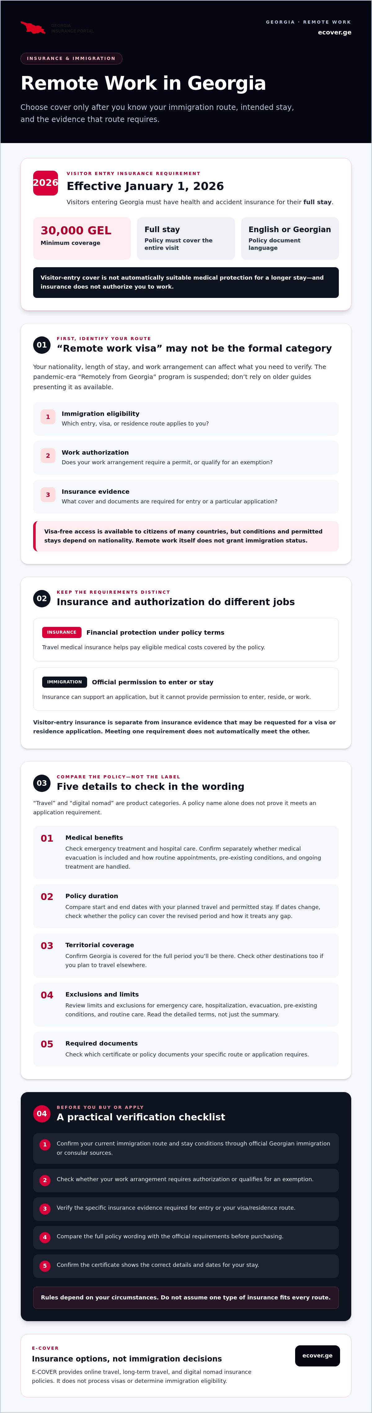 Insurance for remote work visa Georgia